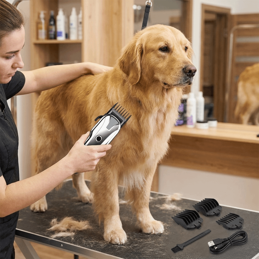 Cordless Dog Clippers Low Noise Grooming - USB Rechargeable Electric Pet Clipper Low