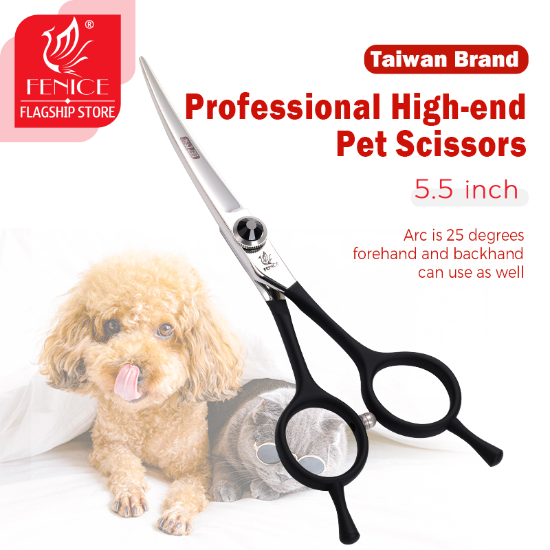 Professional Pet Grooming Scissors Curved - Fenice 5.5 inch Professional Curved Scissors