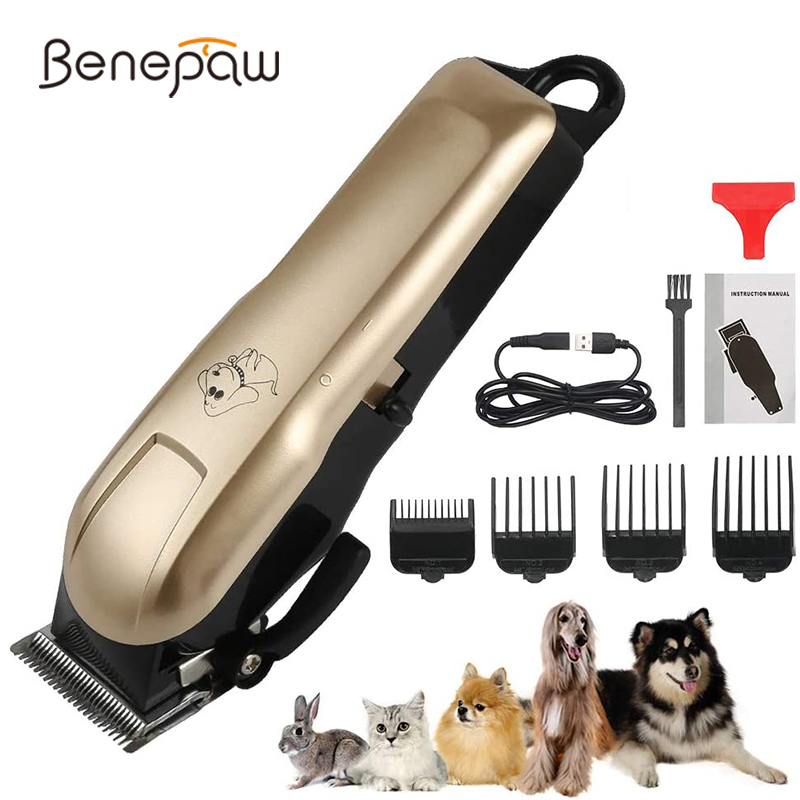 Cordless Dog Clippers Low Noise Grooming - Benepaw Professional Dog Hair Trimmer USB