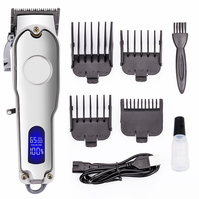 Cordless Dog Clippers Low Noise Grooming - High-power Professional Electric Dog Clippers, Metal