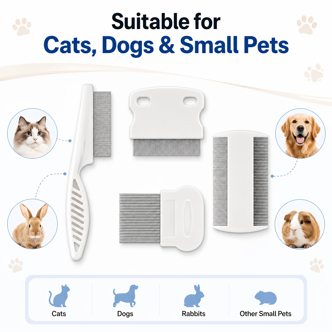 4PCS Pet Comb Flea Comb Fine-T - огляд і ціна Flea Comb Fine Tooth Pet Tear Stain