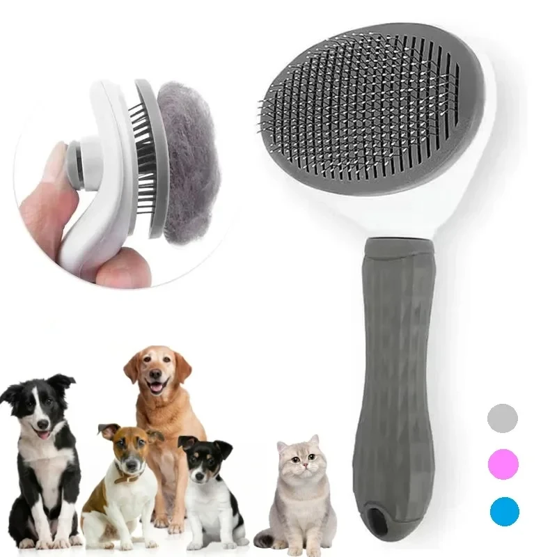Self-Cleaning Pet Hair Removal - огляд і ціна Slicker Brush Self Cleaning Pet Grooming