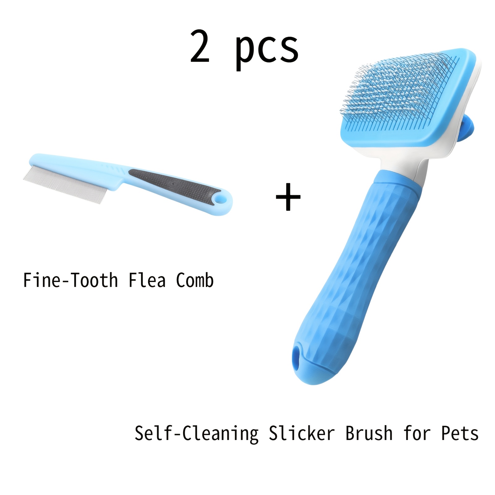 2pcs Pet Grooming Tool Set,Sel - огляд і ціна Slicker Brush Self Cleaning Pet Grooming