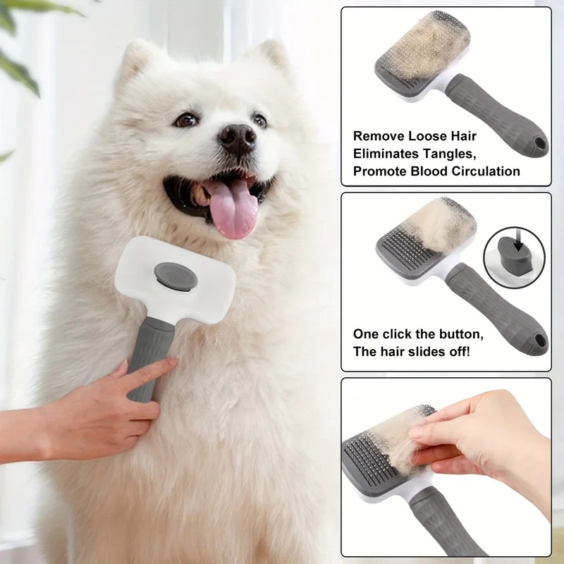 Self-cleaning Pet Hair Remove  - огляд і ціна Slicker Brush Self Cleaning Pet Grooming