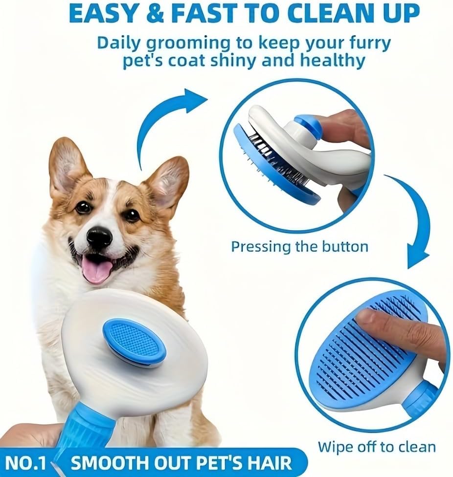 Self-Cleaning Pet Slicker Brus - огляд і ціна Slicker Brush Self Cleaning Pet Grooming