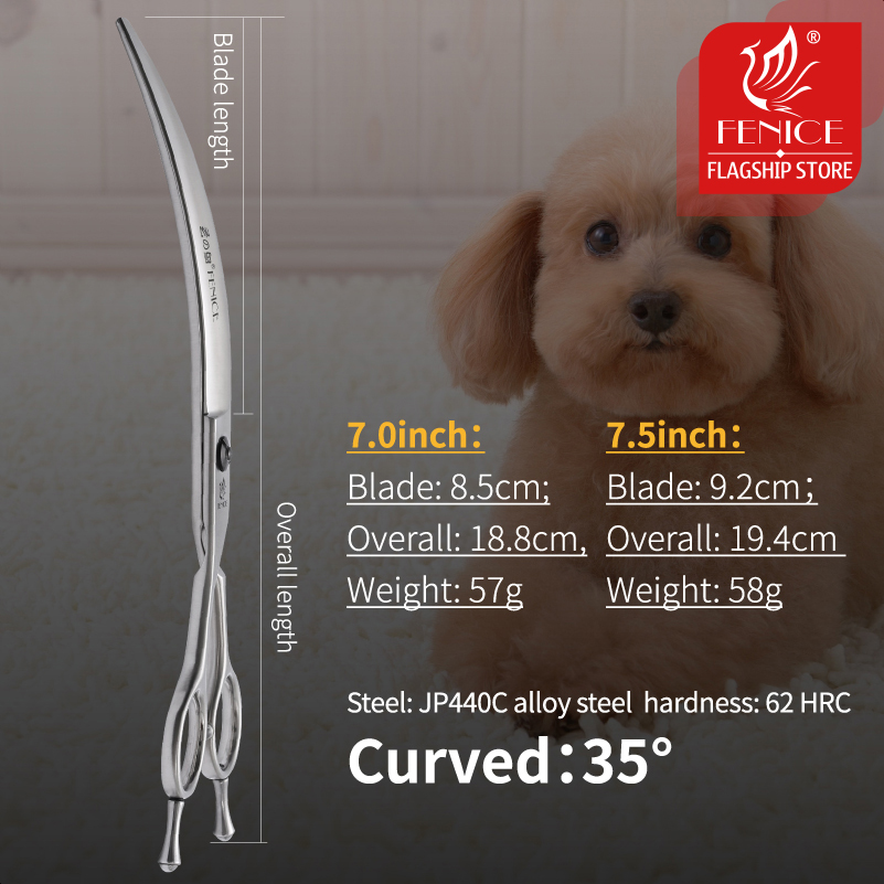 Fenice Professional Left Hand  - огляд і ціна Professional Pet Grooming Scissors Curved