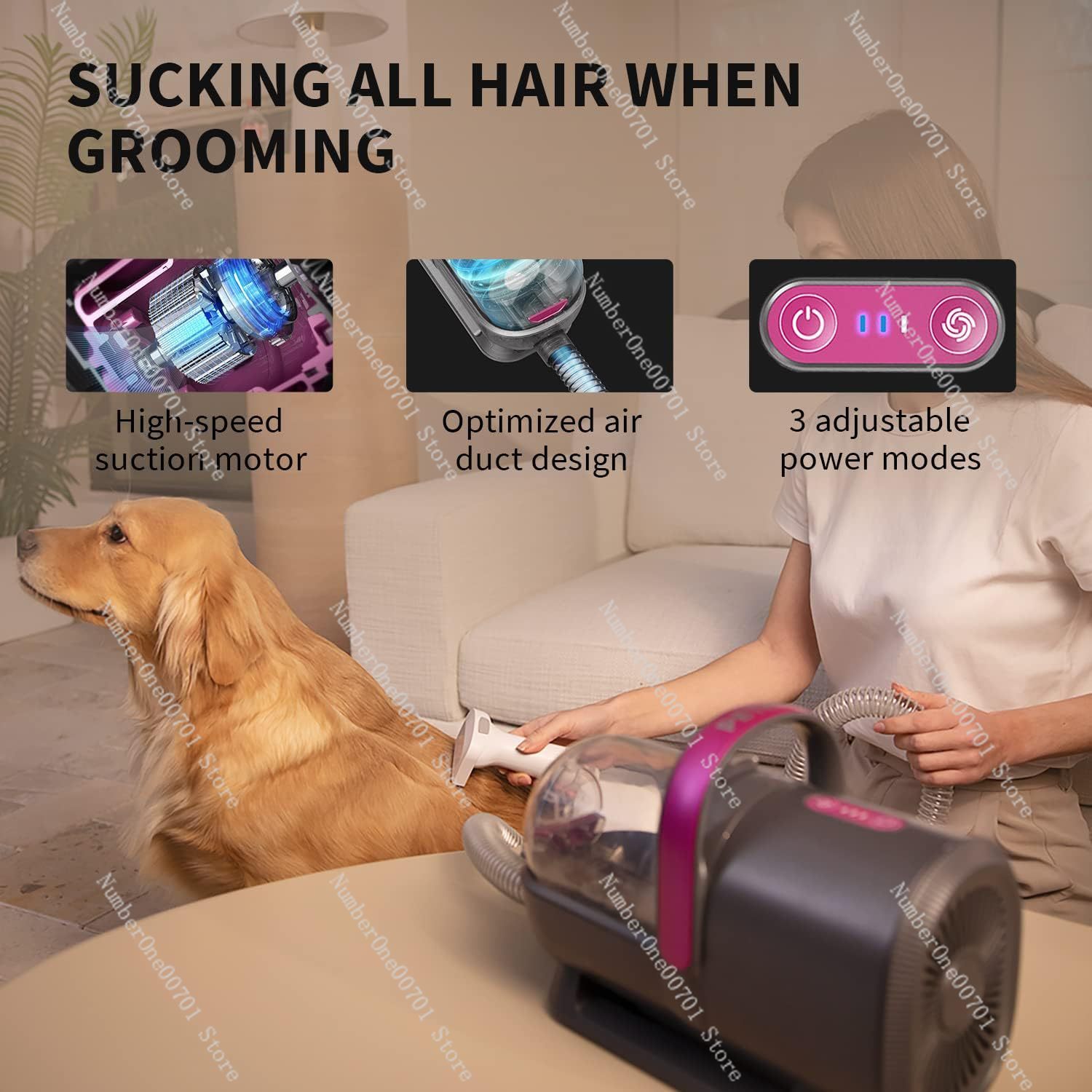 5-in-1 Pet Grooming Vacuum Kit - огляд і ціна Pet Grooming Vacuum Suction Kit 5 In 1