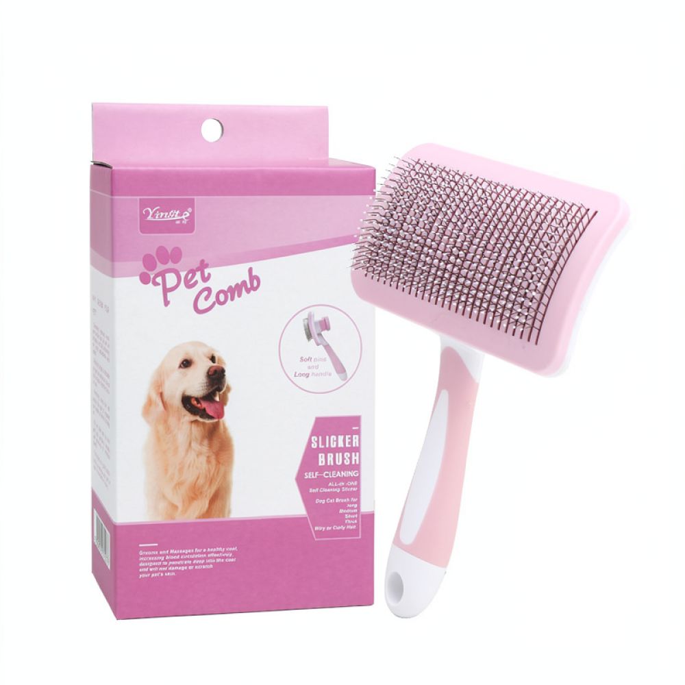 Pet Grooming Slicker Brush Sel - огляд і ціна Slicker Brush Self Cleaning Pet Grooming