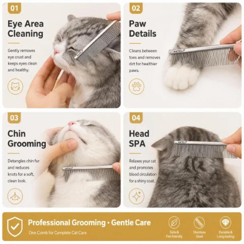304 Stainless Steel Pet Groomi - огляд і ціна Flea Comb Fine Tooth Pet Tear Stain