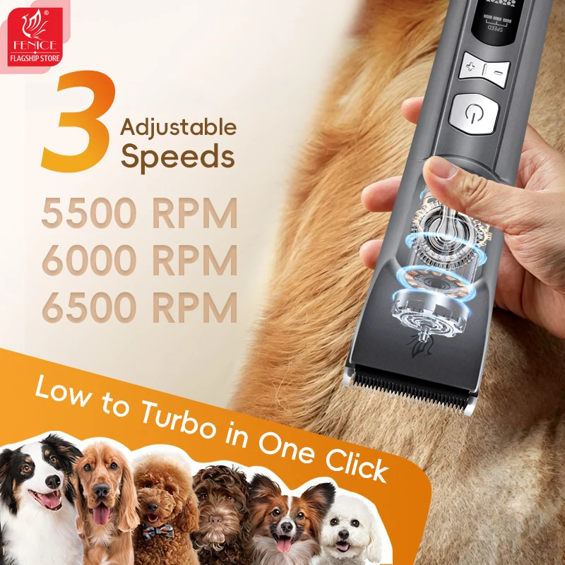 Fenice H100 Cordless Rechargea - огляд і ціна Cordless Dog Clippers Low Noise Grooming