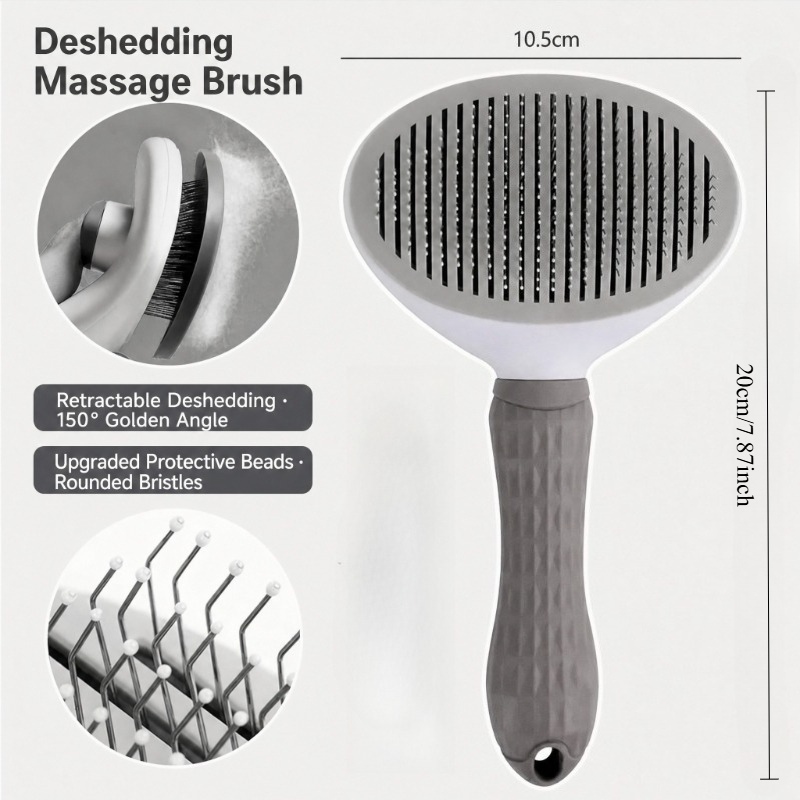 Dog Cat Grooming Brush, Self-C - огляд і ціна Slicker Brush Self Cleaning Pet Grooming