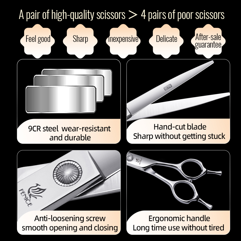 Fenice 6//6.5/7/7.5 Inch Profe - огляд і ціна Professional Pet Grooming Scissors Curved