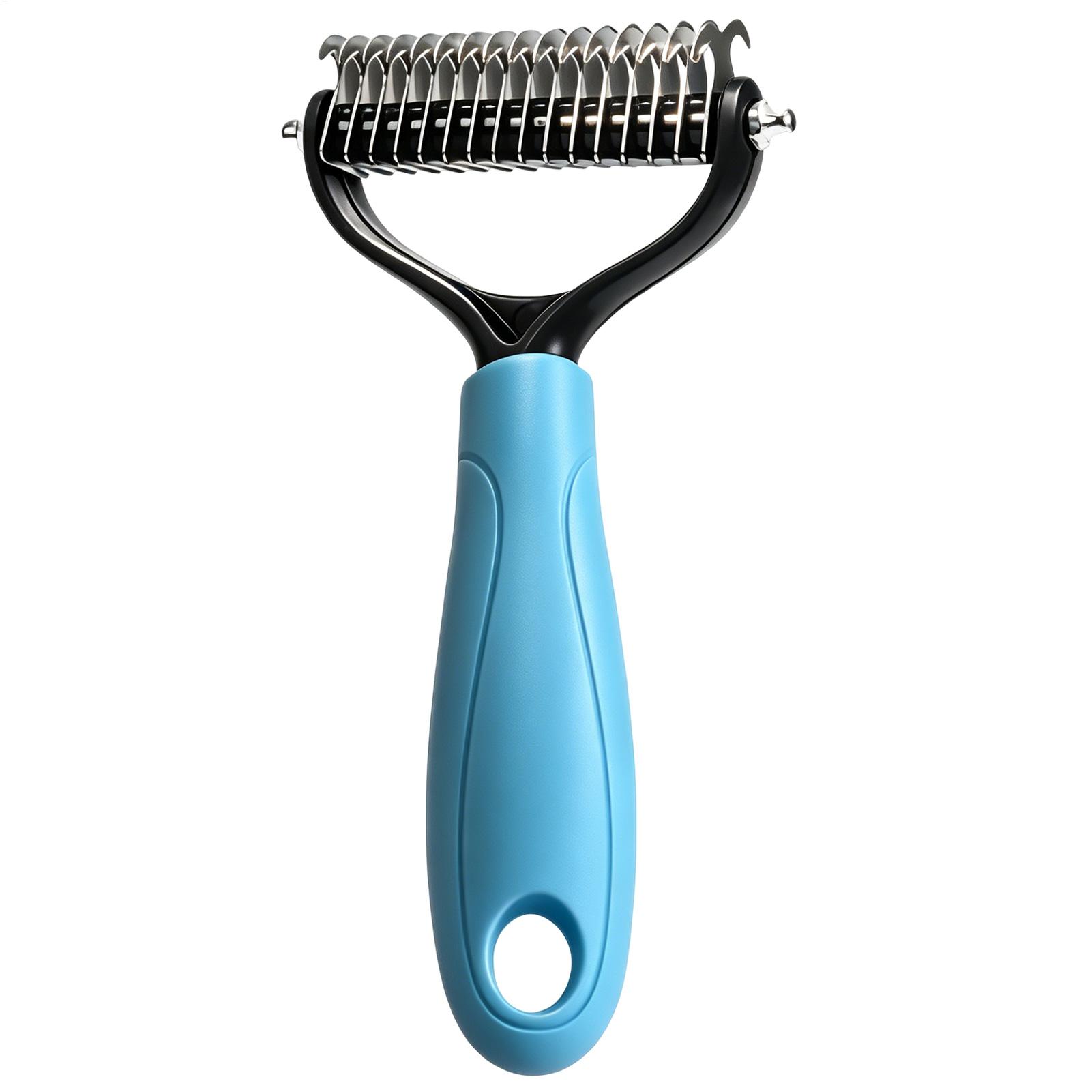 Double Sided Pet Deshedding Br - огляд і ціна Undercoat Rake Dematting Tool Dog Shedding